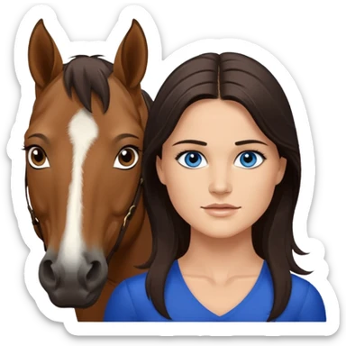Trevor donovan with blue eyes. Danica McKellan with brown eyes. Brown horse sticker