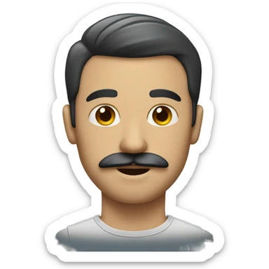 man with a mustache and a side parting
 sticker