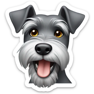 Help me create a genuine Schnauzer that meets the needs of young people, featuring funny expressions or actions with the text "Come over here!" the emoji pack sticker