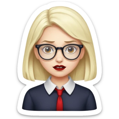 a vampire nerd girl sticker