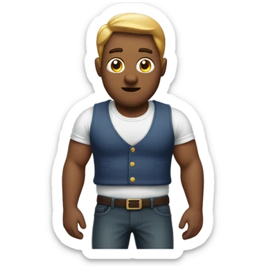 Surprised American Man with torso sticker