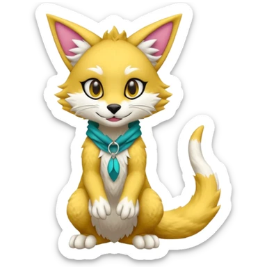 Cool gothic cute Kemonomimi Nekomimi Japanese Anime Kemono Furry Style Vernid-Sergal-Fursuit-furry-fursona sticker