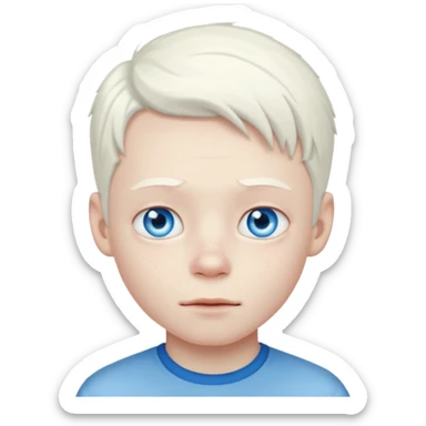 albino junge mit weißem haar und heißer haut, ohne sommersprossen sticker