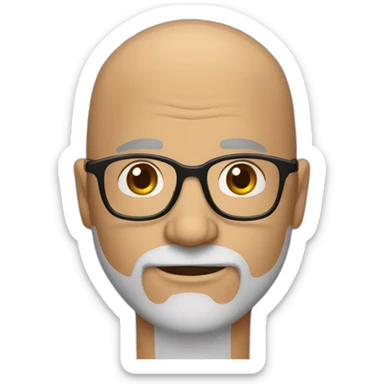 Bald 50 year old guy with glasses and beard sticker