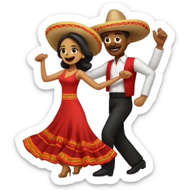 mexican couple dancing salsa sticker