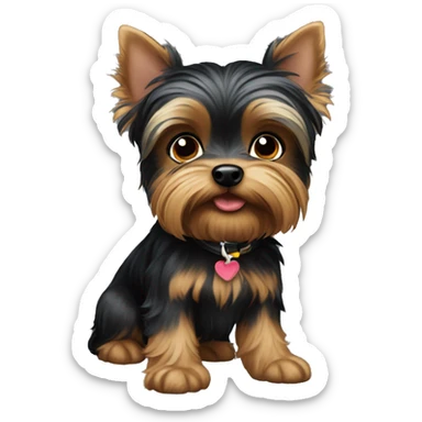 black puppy yorkshire terrier sticker