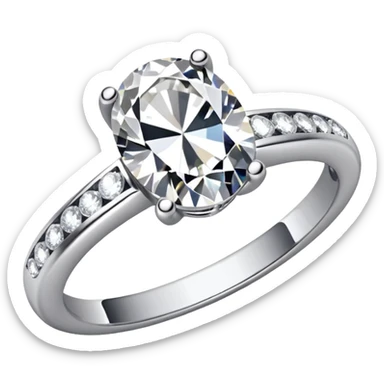 A diamond ring like this one 💍 but the diamond is more elliptic and there are mini diamonds on the silver ring itself sticker