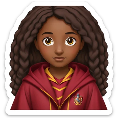 black girl with harry potter clothes gryffindor sticker