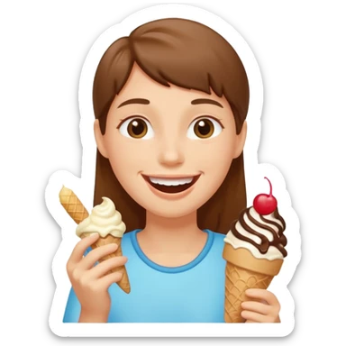 A person getting a ice cream Infinite happiness sticker