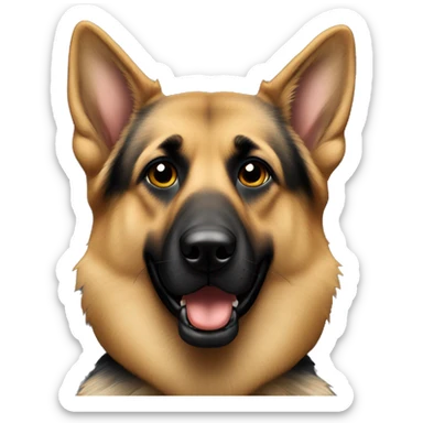 german shepard with all black face and missing an eye sticker