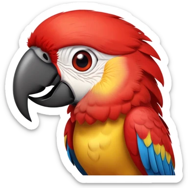 cinematic-cute-macaw-portrait-emoji,-head-tilted-playfully-and-inquisitively,-with-a-dazzling-red-plumage-and-round,-sparkling-eyes-filled-with-charm,-simplified-yet-irresistibly-adorable-features,-highly-detailed sticker