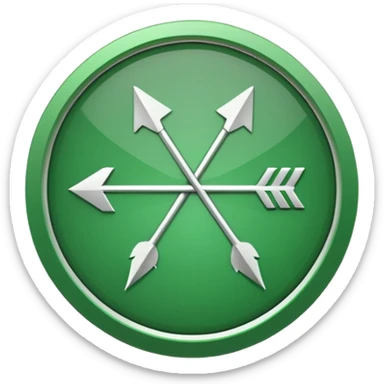 Arrow symbol in green circle  sticker