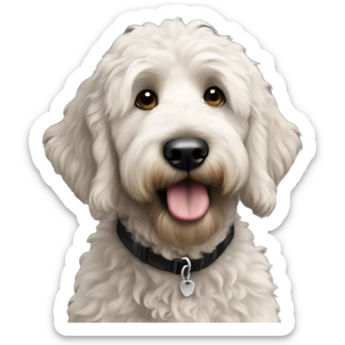 black goldendoodle a little older  sticker