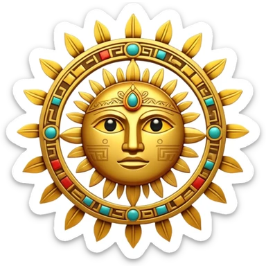 Inca sun symbol sticker