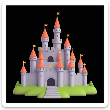 king and queen, castle background sticker