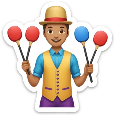 Juggler with clubs,Street Performers sticker
