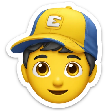 Niño usando una gorra amarilla sticker