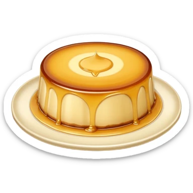 scalloped flan on a dish sticker