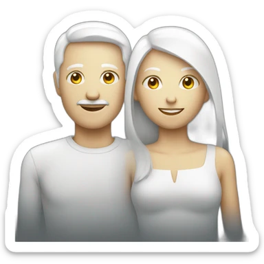 Fluorescent white couple man and woman sticker