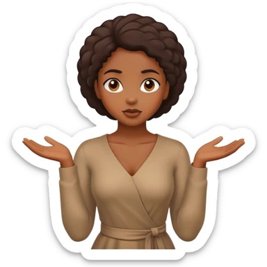 Black beautiful girl shrugging shoulders sticker