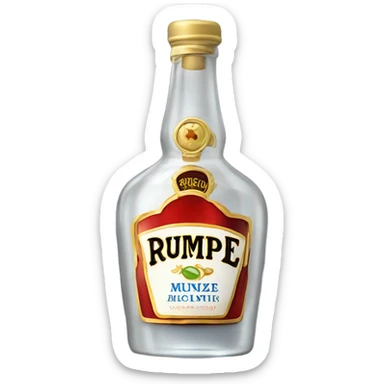 Bottle of rumple minze alcohol sticker