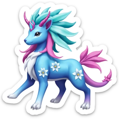 Suicune-Aurorus-Meganium-fusion (full body) sticker