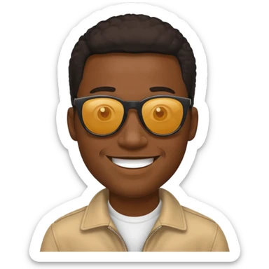 Sunglasses, black guy sticker