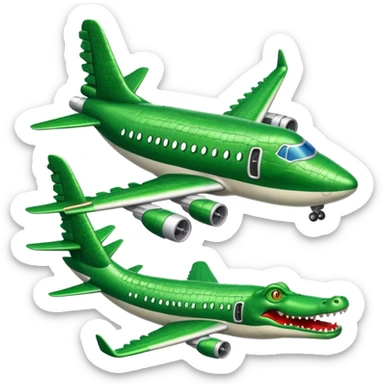 Un avión con cabeza de cocodrilo  sticker