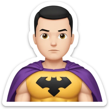 Make a superhero’s filing it’s a human white skin whit buzz cut back hair sticker