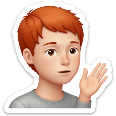 A boy showing right cheek to her mother asking for a gentle playful slap only boy no picture of mother included in emoji
Give side view of right cheek sticker