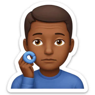 man rubbing chin in thought default emoji sticker