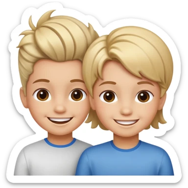 Happy kids after salon treatment  sticker