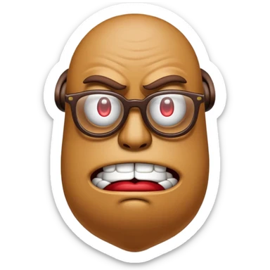 Skinny poop emoji with glasses in casino angry sticker