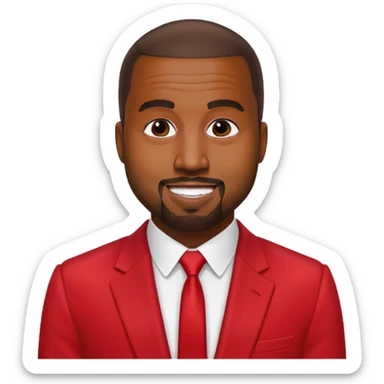 kanye west in red suit sticker
