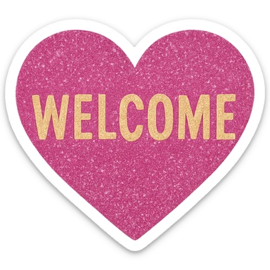  glitter welcome heart, remove background sticker
