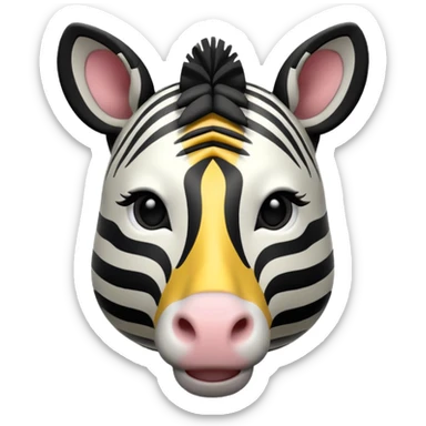 Zebra face should be facing the front and made a little thinner sticker