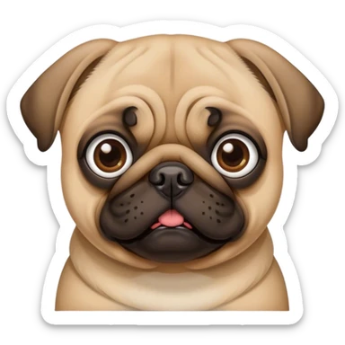 a pug dog with one eye sticker