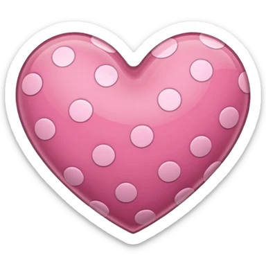 brown pink polka dots heart sticker