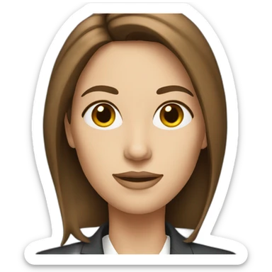white woman executive with brown hair sticker