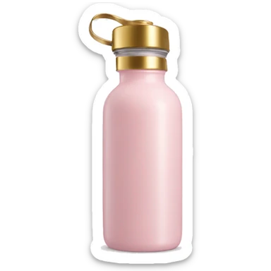 light pink water bottle with gold lid sticker