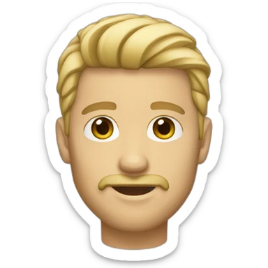blonde hair goatee, tanned white skin sticker