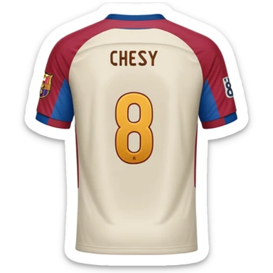 buat custom barcelona hanya bajunya saja dan menghadap belakang nama chessy dan nomor punggung 8 menghadap belakang sticker