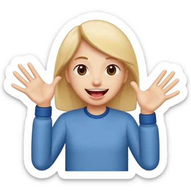 tounge out with hands to the side sticker