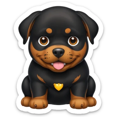 Crie um emoji de um cachorro rottweiler preto sticker