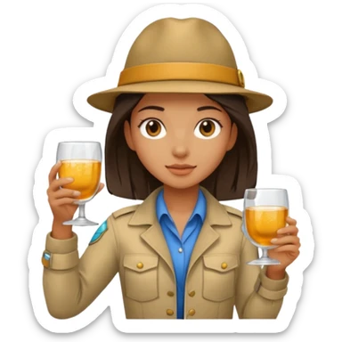 a young female explorer with magnificer glass sticker