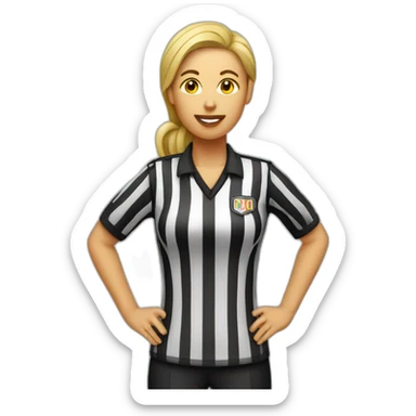 Basketball woman referee with whistle sticker