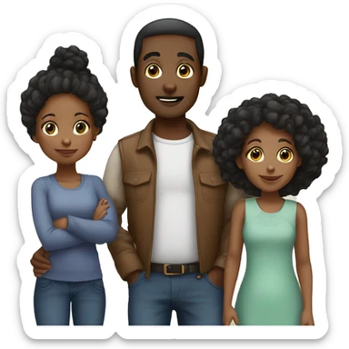 black family of 5 - mum,dad,older brother, younger brother, baby sister sticker