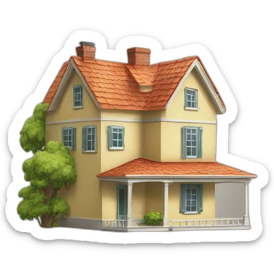 A house with a ruban metter sticker