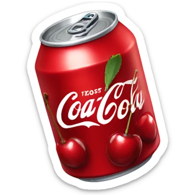 Cherry coca cola can sticker