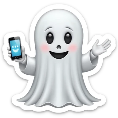 Mobile phone ghost cute  sticker